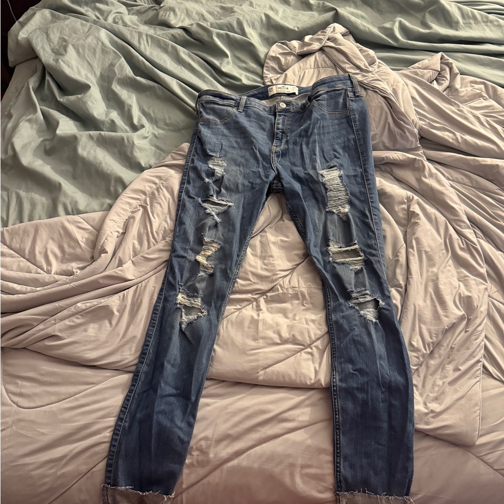 Hollister Blue Skinny Distressed Jeans